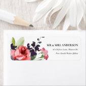 ROSE PEONY EUCALYPTUS FLORA WATERVERF ADRES ETIKET (Insitu)