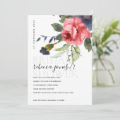 ROSE PEONY EUCALYPTUS FLORAL VRIJGEZELLENFEEST AANKONDIGING (Staand voorkant)