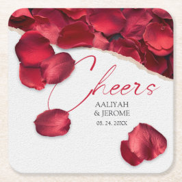Rose Petals Wedding Coaster Kartonnen Onderzetters