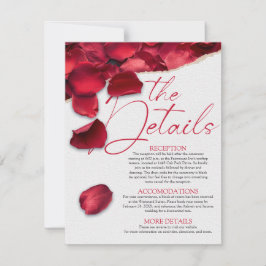 Rose Petals Wedding Details Card Kaart