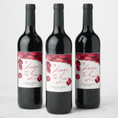Rose Petals Wedding Wine Lable Wijn Etiket (Flessen)