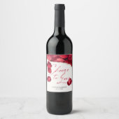 Rose Petals Wedding Wine Lable Wijn Etiket (Voorkant)
