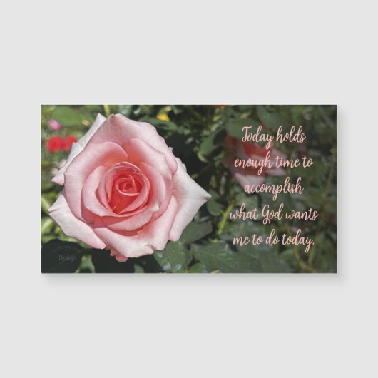 Rose Photo Inspirational Quote Magnetic Card (Voorkant)