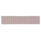 Rose Pink Black Plaid Classic Pattern Korte Tafelloper (Horizontaal)