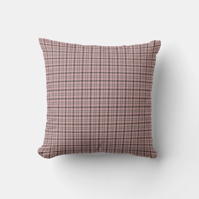 Rose Pink Black Plaid Classic Pattern Kussen (Voorkant)