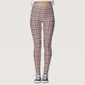 Rose Pink Black Plaid Classic Pattern Leggings (Voorkant)