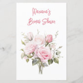 Rose Pink Bridal Shower Game He Said She Said (Achterkant)