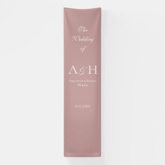 Rose Pink Fabric Wedding Welcome Banner