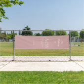 Rose Pink Fabric Wedding Welcome Banner (Insitu)