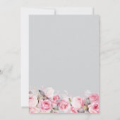 Rose Pink Floral Gray Bridal Shower  Kaart (Achterkant)