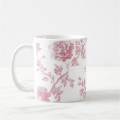 Rose Pink Floral Toile Pattern Personalized Name Koffiemok (Links)