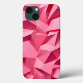 Rose Pink Geometric iPhone Case with 3D Texture (Achterkant)