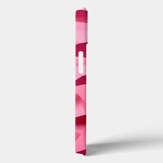 Rose Pink Geometric iPhone Case with 3D Texture (Achterkant / Rechts)