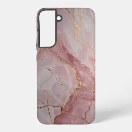 Rose Pink Marble with Gold Veins – Elegant Samsung Galaxy Hoesje (Achterkant)