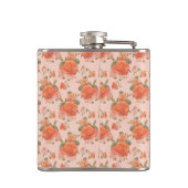 rose pink orange floral pattern wedding spring heupfles (Achterkant)
