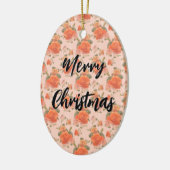 rose pink orange floral pattern wedding spring keramisch ornament (Links)