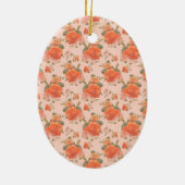 rose pink orange floral pattern wedding spring keramisch ornament (Achterkant)