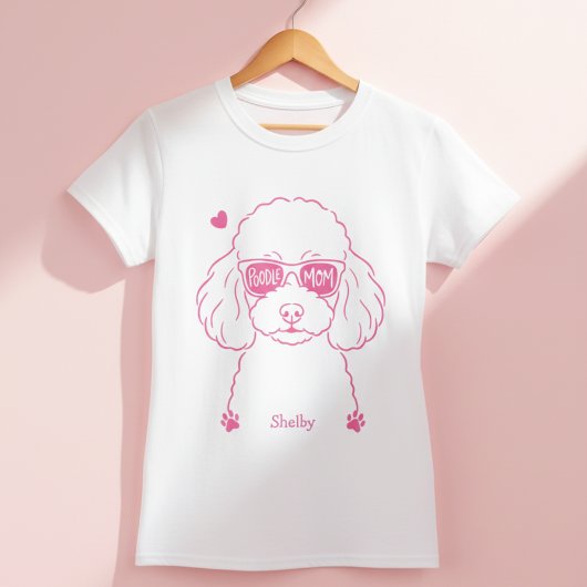 Rose Pink Poodle Tee | Personalized Dog Mom Gift T-shirt