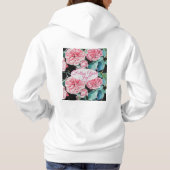 Rose Pink Roses floral Follow Your Joy Pattern Hoodie (Achterkant)