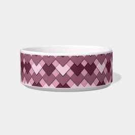 Rose Pink Square and Diamond Harlequin Pattern Voerbakje