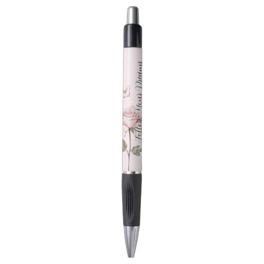 Rose Pink White Butterfly Dreams Pen (Voorkant Verticaal)