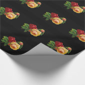 Rose Print Accessoires - zwart, rood, vintage kuns Cadeaupapier (Hoek)