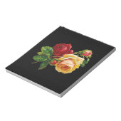 Rose Print Accessoires - zwart, rood, vintage kuns Notitieblok (Linkerzijde)