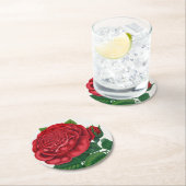 Rose Print Rochester Lithographing and Printing Co Ronde Kartonnen Onderzetter (Insitu)