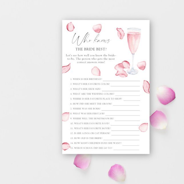 Rose Prosecco - Wie kent de bruid het beste spel (Creator heeft geüpload)