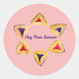Rosé Purim Hamantaschen Ronde Sticker