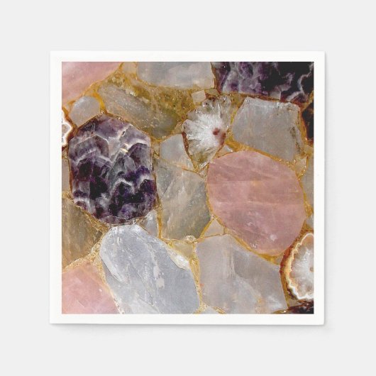 Rose Quartz, Amethyst Geode Servet (Voorkant)