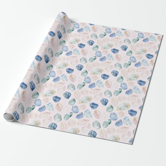 Rose Quartz Lapis Lazuli Crystals Cadeaupapier (Uitgerold)