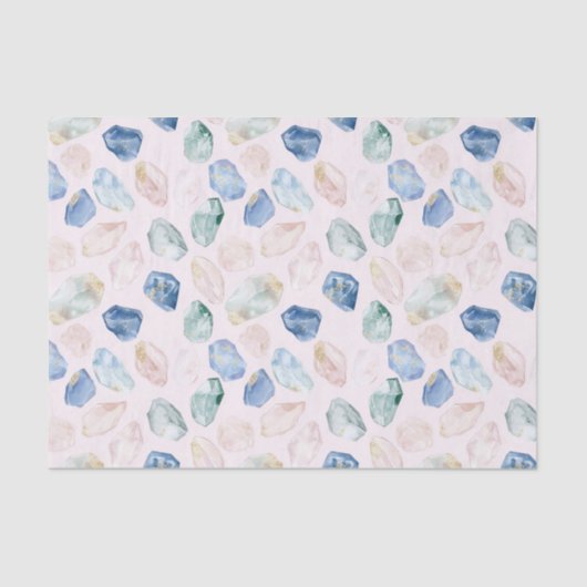Rose Quartz Lapis Lazuli Crystals Tissuepapier (Voorkant)
