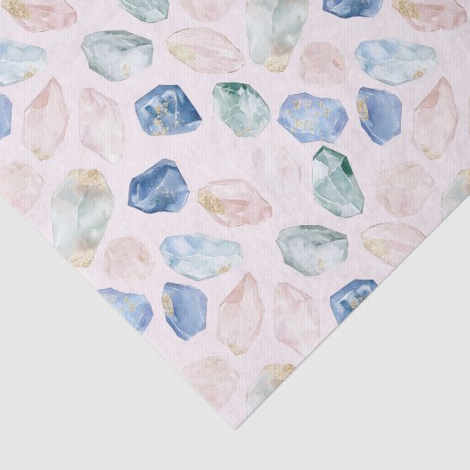 Rose Quartz Lapis Lazuli Crystals Tissuepapier (Detail)