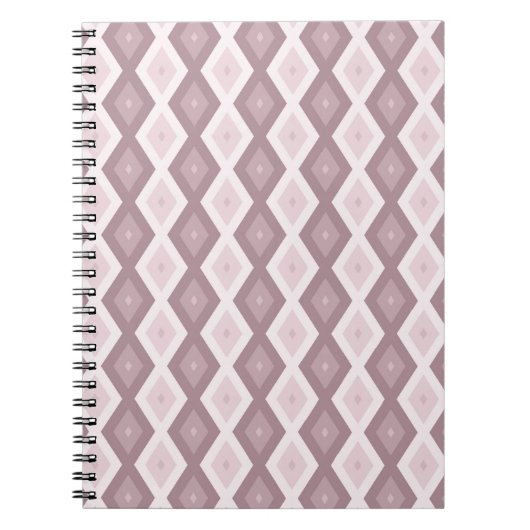 Rose quartz pink diamond pattern notitieboek (Voorkant)