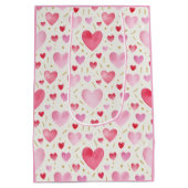 Rose Quartz Romance: Watercolor Harten & Goud  Medium Cadeauzakje (Achterkant)