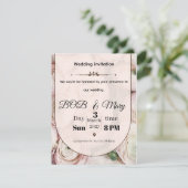 Rose Ranniculus Wedding Invitation for you  Feestdagenkaart (Staand voorkant)