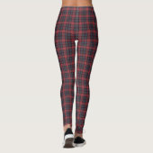Rose Red Blue Black Plaid Tartan Leggings (Achterkant)