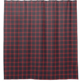 Rose Red Blue Tartan Plaid Shower Curtain Douchegordijn