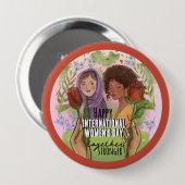 Rose Red Womens Day Button I Stronger together (Voorkant /achterkant)