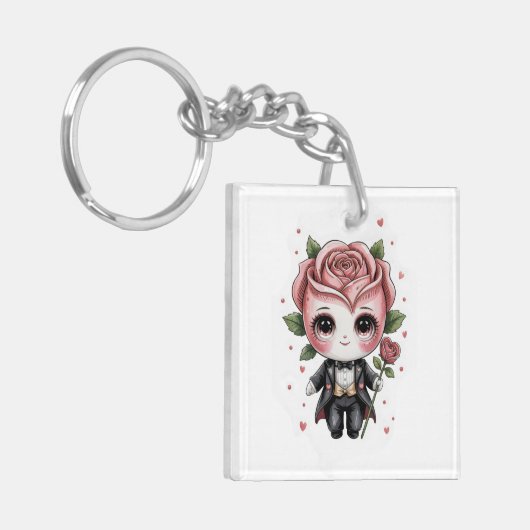 Rose Romeo Charm Sleutelhanger (Voorkant Links)