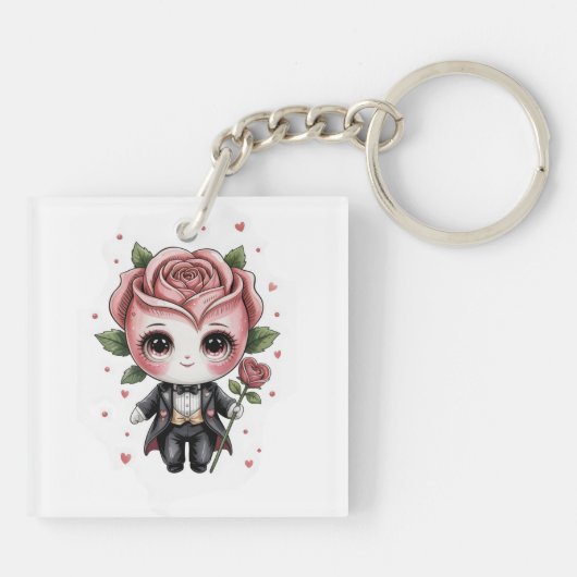 Rose Romeo Charm Sleutelhanger (Achterkant)
