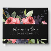 ROSE ROSE BLACK EUCALYPTUS FLORA WATERVERF WEDING GASTENBOEK (Voorkant)