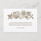 Rose schets favor kaart in sepia (Voorkant)