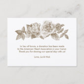 Rose schets favor kaart in sepia (Achterkant)