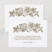 Rose schets favor kaart in sepia (Voorkant / Achterkant)