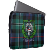 Rose Scottish Clan Tartan and Crest Laptop Sleeve (Voorkant Rechts)
