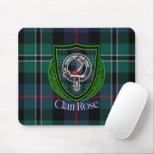 Rose Scottish Clan Tartan and Crest Muismat (Met muis)