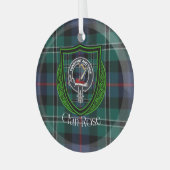 Rose Scottish Clan Tartan & Crest Glas Ornament (Voorkant links)