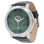 Rose Scottish Clan Tartan & Crest Horloge (Gekanteld)